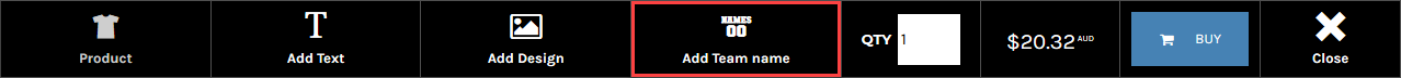 Add Team Name Button