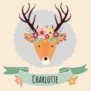 Stag with Flower Crown - Medium Calico Santa Sack Design