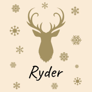 Stag Head and Snowflakes - Medium Calico Santa Sack Design