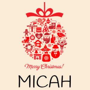 Christmas Bauble - Medium Calico Santa Sack Design