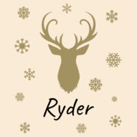 Stag Head and Snowflakes - Medium Calico Santa Sack Design