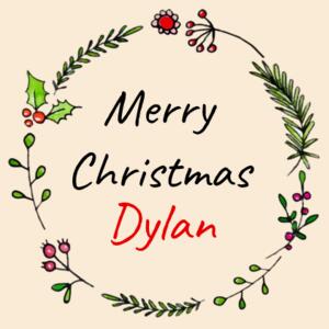 Holly Wreath - Large Natural Canvas Santa Sack Design