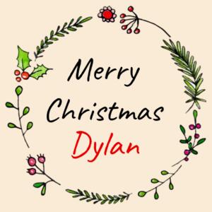 Holly Wreath - Medium Calico Santa Sack Design