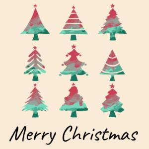 Watercolour Xmas Trees - Medium Calico Santa Sack Design