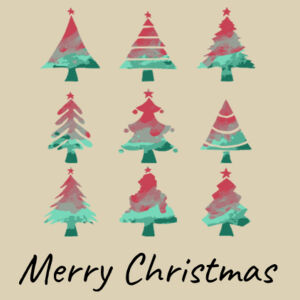 Watercolour Xmas Trees - Christmas Eve Bag Design