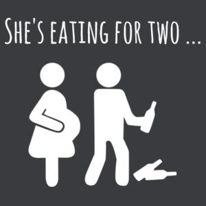 She's Eating For Two - Pregnancy Announcement - Mens Staple T shirt Design