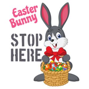 Easter Bunny Stop Here - Customised Flag -  Medium Wall Banner (A4) Design