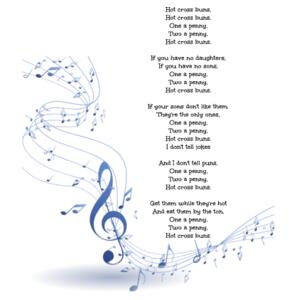 Hot Cross Buns Song - Custom Tea Towel - Tea Towel Design