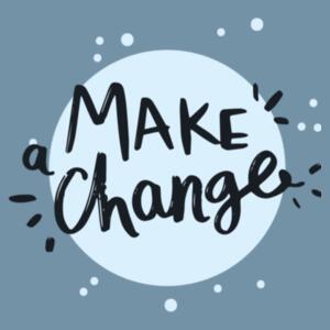 Make A Change - Motivational Custom Tote Bag - Denim Carrie Tote Design