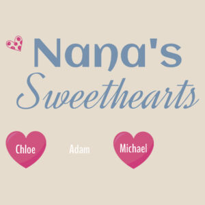 Nana's Sweethearts - Grandparent Custom T Shirt - Womens Maple Tee Design