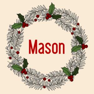 Vintage Wreath - Large Natural Canvas Santa Sack Design
