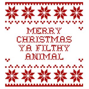 Merry Christmas ya filthy animal - Womens Basic Tee Design