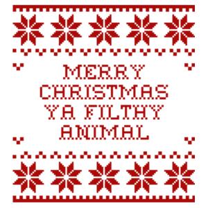 Merry Christmas ya filthy animal - Mens Basic Tee Design