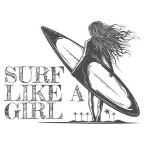 Surf like a girl - Kids Youth T shirt Design