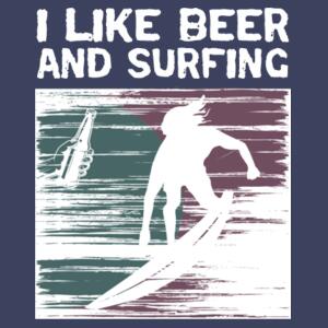 I like beer and surfing - Mens Stone Wash Staple Design