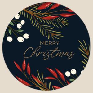 Merry Christmas - Double Sided - Round Wood Ornament Design