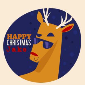 Cool Reindeer - Large Natural Canvas Santa Sack Design