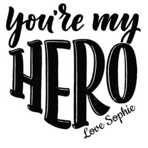 You're my hero - Frosted Glass Beer Mug Design