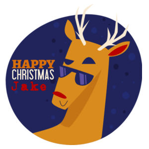 Cool Reindeer - Large White Canvas Santa Sack Design