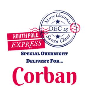 North Pole Express - Large White Canvas Santa Sack Design