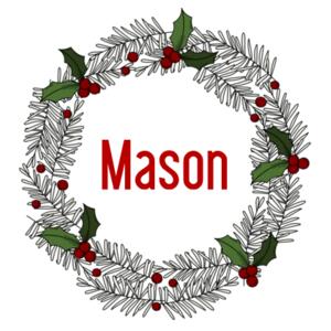 Vintage Wreath - Large White Canvas Santa Sack Design