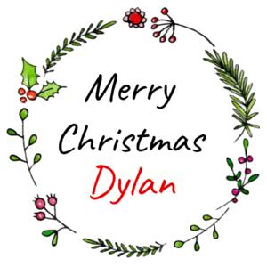 Holly Wreath - Large White Canvas Santa Sack Design