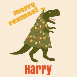 Merry Rexmas - Medium Calico Santa Sack Design