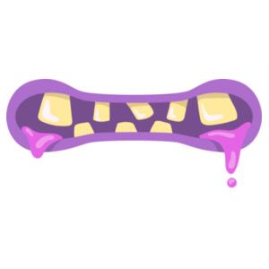 Scary Purple Mouth and Teeth  - Face Mask Design