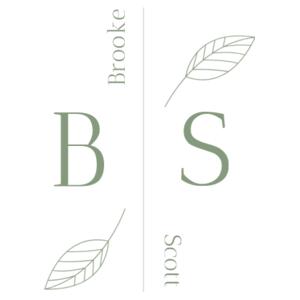 Initials with leaves - Pillowcase  Design