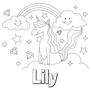 Unicorn Rainbow Colour In - Pillowcase  Design