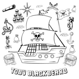 Pirate Colour In - Pillowcase  Design