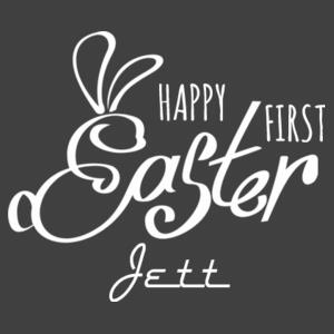 Happy First Easter Custom Name - Stonewash Bandana Bib Design