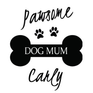 Pawsome Dog Mum - Enamel Mug - Silver Rim Design
