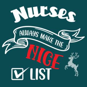 Nurses always make the nice list - Mens Staple T shirt Design