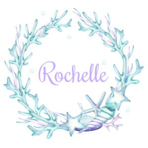 Sea Wreath - Large White Canvas Santa Sack Design