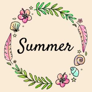 Summer Wreath - Large Natural Canvas Santa Sack Design