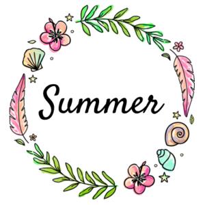 Summer Wreath - Large White Canvas Santa Sack Design