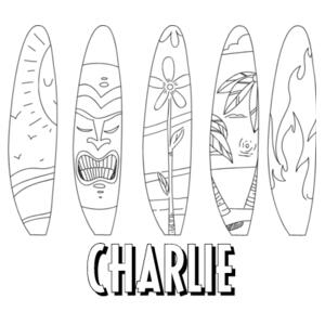 Surfboard Colour Me In - Pillowcase  Design