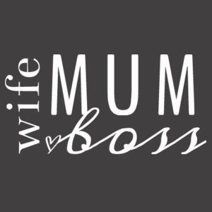 Wife. Mum. Boss. - AS Colour Women's Faded Relax Crew Design