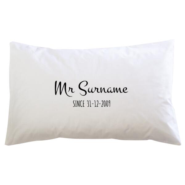 Mr Surname Wedding Date - Pillowcase Thumbnail