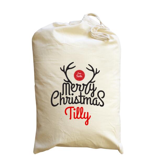 Antler - Medium Calico Santa Sack Thumbnail