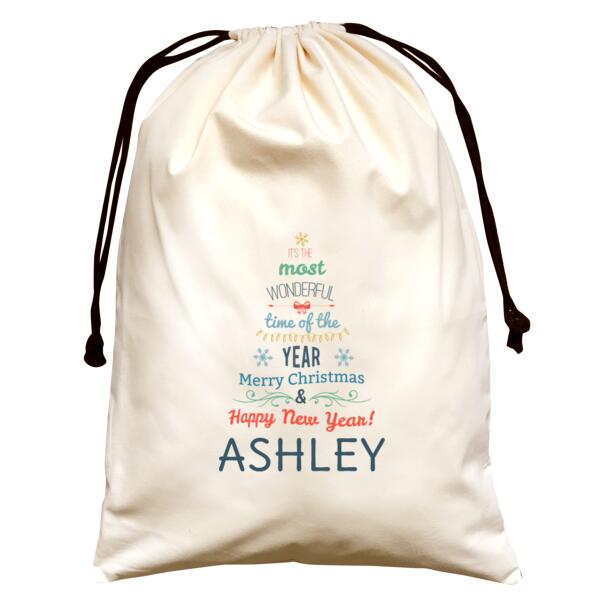 Christmas Tree  - Large Natural Canvas Santa Sack Thumbnail