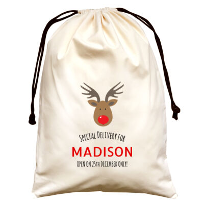 Reindeer - Large Canvas Santa Sack Thumbnail