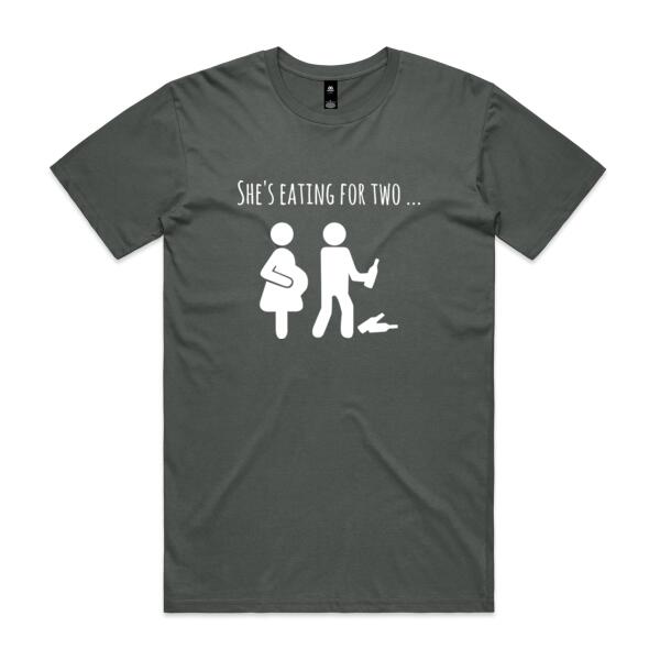 She's Eating For Two - Pregnancy Announcement - Mens Staple T shirt Thumbnail