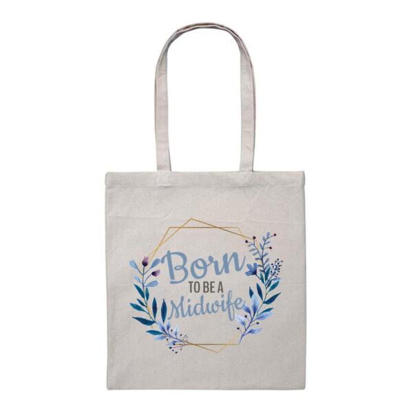 Born To Be A Midwife - Heavy Duty Canvas Tote Bag Thumbnail