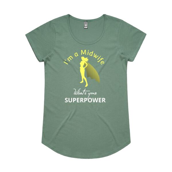 I'm A Midwife. What's Your Super Power? - AS Colour Womens Mali Tee Thumbnail