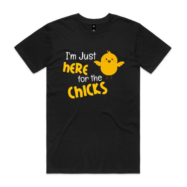 I'm Just Here For The Chicks - Custom Easter T Shirt - Mens Staple T shirt Thumbnail