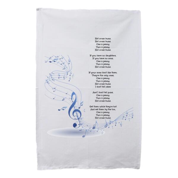Hot Cross Buns Song - Custom Tea Towel - Tea Towel Thumbnail
