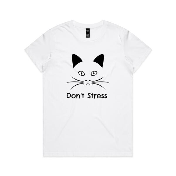Don't Stress Meowt - Cat Customised T Shirt - Womens Maple Tee Thumbnail