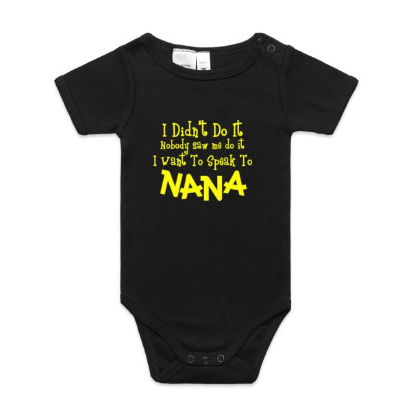 I Didn't Do It - Custom Nana Onesie - Mini-Me One-Piece Thumbnail